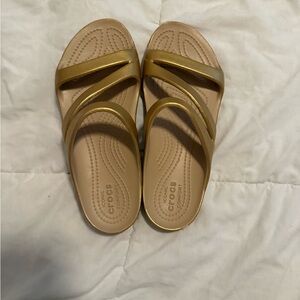 CROCS Women's Metallic Gold Sandals
